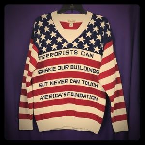 K-o'd American Flag Style Sweater - Medium